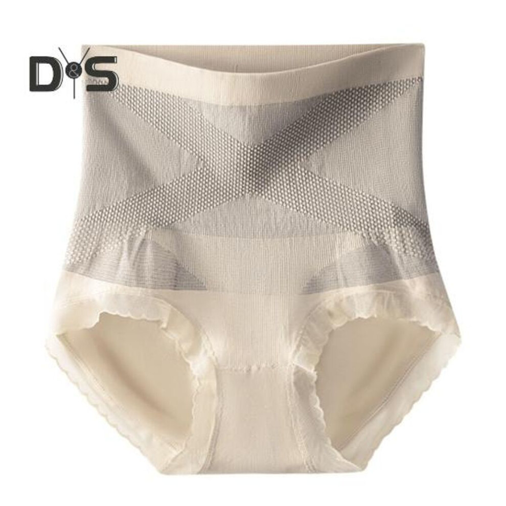 (apricot) Lady Underpants High Waist Shaping Underwear Butt-lifted Thin Tummy Control Elastic Panties Compression Seamless Good Breathability Daily Sport Briefs