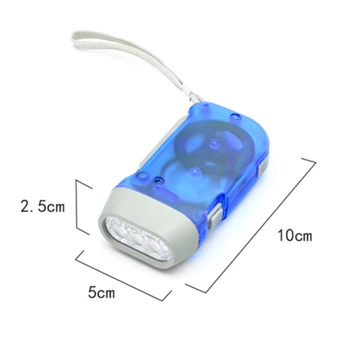Portable LED Flashlight,Dynamo Hand Crank Power B 2