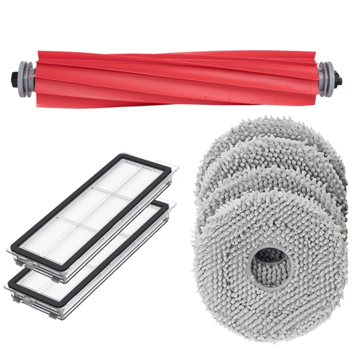 Kit Ricambio 5 Filtri + 10 Spazzole Laterali Per Robot Aspirapolvere Netbot S12 / Haier T550W T560H - 3