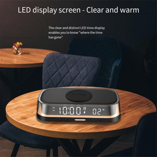 3-in-1 Clock Alarm Thermometer Wireless Charger Touch Night Light 2