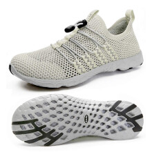 DLGJPA Schnelltrocknende Wasserschuhe f   r Herren f   r Strand oder Wassersport, leichte Slip-On-Wanderschuhe, Aprikose, 10,5