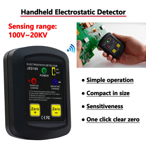 Prenosný elektrostatický detektor 100V-20KV, statický externý analyzátor 1