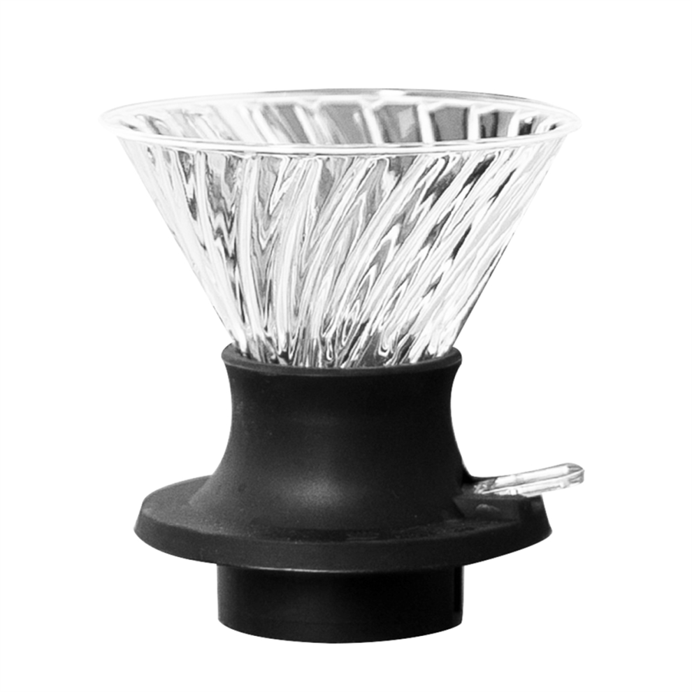 Filtre à café en verre avec entonnoir et plateau pour filtre à café