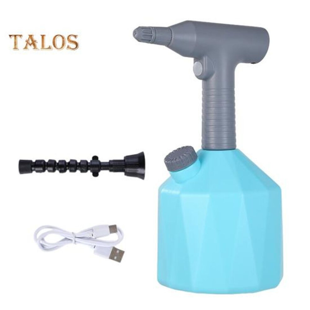(blue, S) 1L/1.6L Electric Spray Bottle Adjustable Water Sprayer Plant Mister USB Rechargeable Automatic Watering Can for Garden Plants Watering Fertilizing