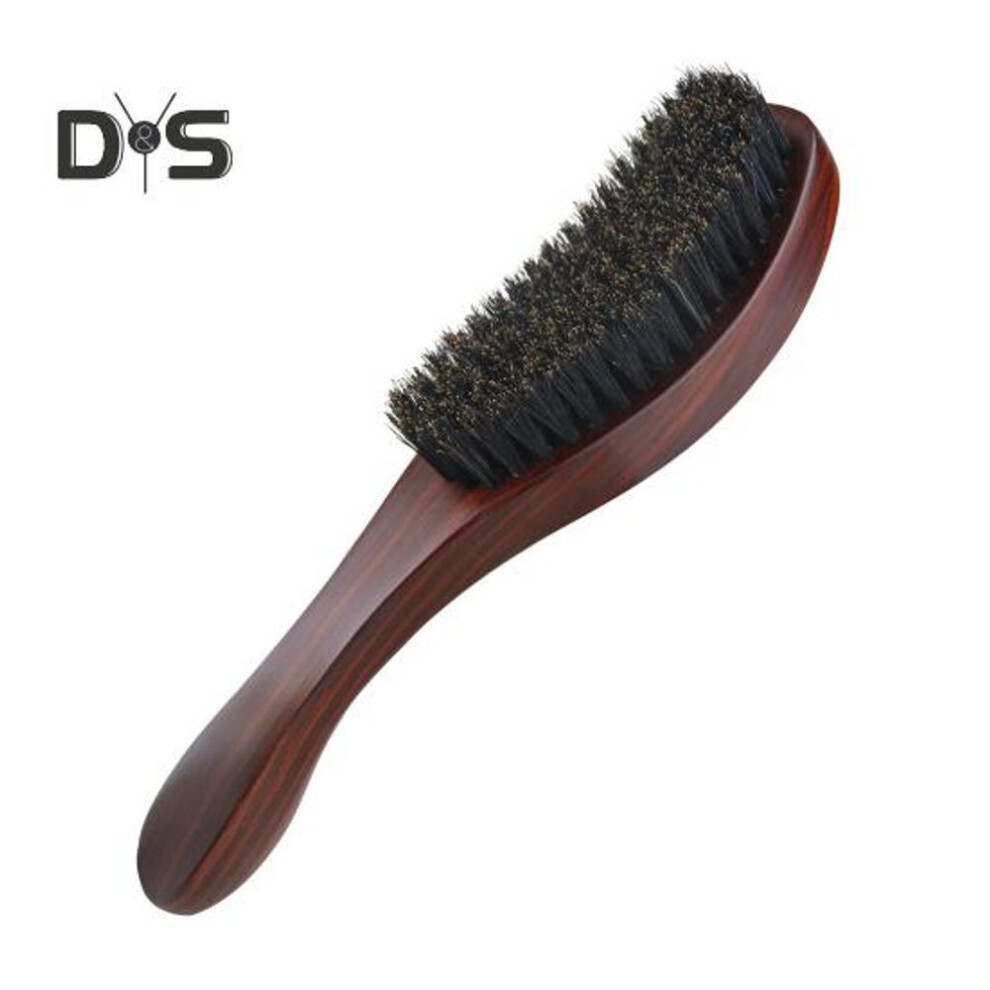 (brown) Wave Brush Men Styling Wooden Beard Brush Bristle Hair Brush Beard Styling Accessory For Home Salon Travel