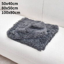 (Dark Gray, 50x40cm) Pet Dog Puppy Cat Plush Fabric Blanket Bed Soft Fluffy Warm Throw Sofa Mat Pad