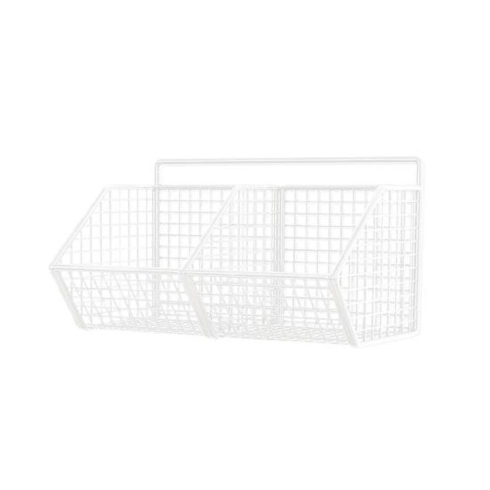 (white, 2Grids) Wall Mounted Storage Basket Strong Load-bearing Hollow Design Easy to Install Kitchen Vegetable Onion Organizer Storage Holder