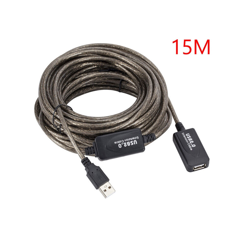 (15m) Usb 20 5101520m Extension Cable Male To Female Active Cord Extender Repeater