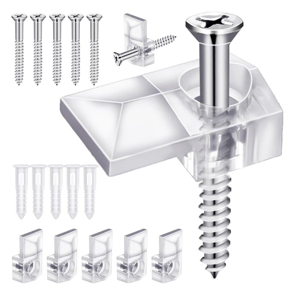 32Pack Mirror Holder Clips,Clear Plastic Mirror Clip 4851529683450