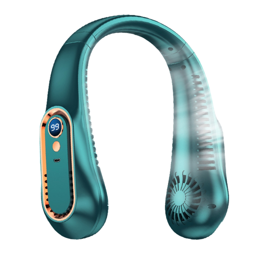 Ventilateur de cou portable petit ventilateur portable USB petit ventilateur vert