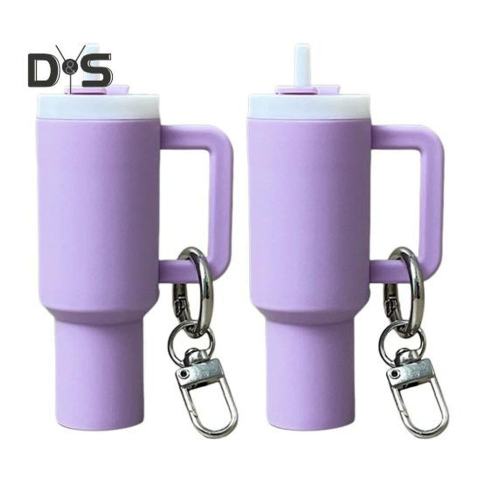 (Other) 2pcs Keychain Pendant Anti-corrosion Mini Cup Key Chain Small Lipstick Holder Design Keyring Bag Accessories