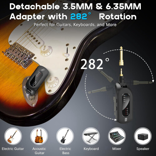 5.8GHz Wireless Guitar Audio System Rechargeable Transmitter 1