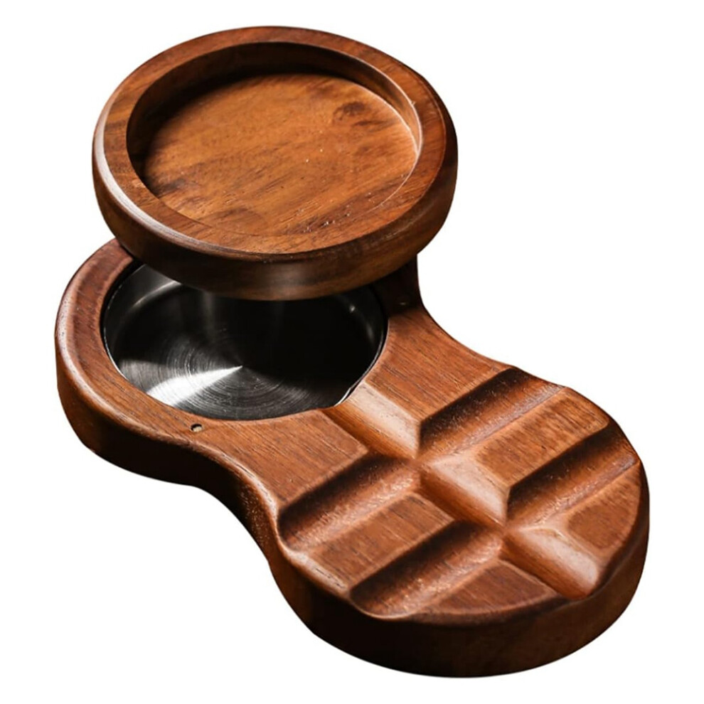 Posacenere In Legno E Vassoio Per Whisky Con Rivestimento Interno Rimovibile-image