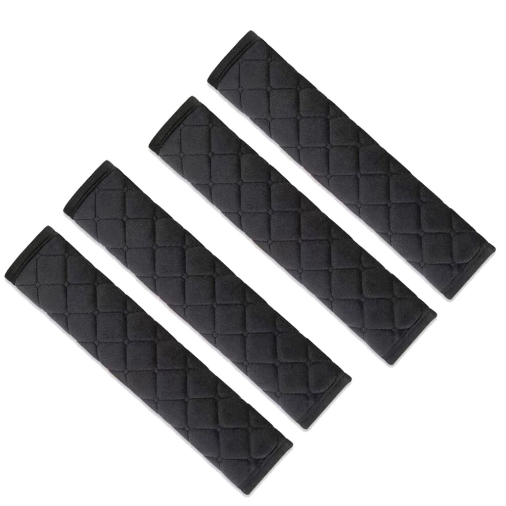 Car 27Cm Seat Belt Cover Velvet Universal Shoulder Pad Black 4851529697938