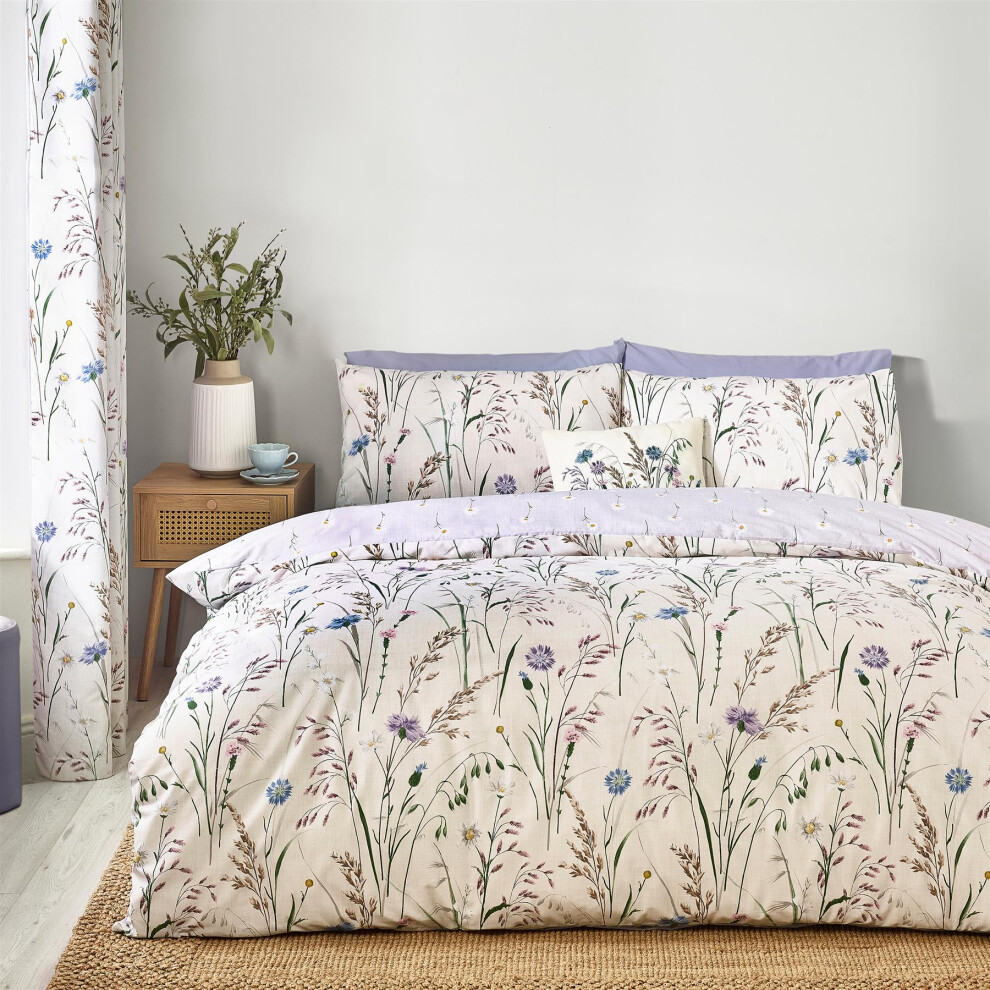 Catherine Lansfield (King, ) Grasmere Duvet Cover Set Bedding Bed Set Quilt Cover Lilac Purple