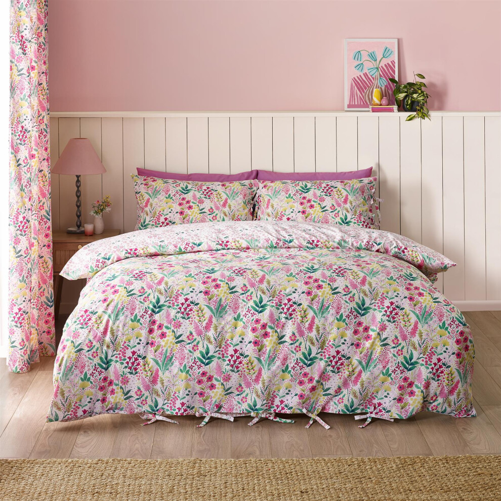 Cat Pink Catherine Lansfield Tilly Floral Duvet Cover Set - Image 5