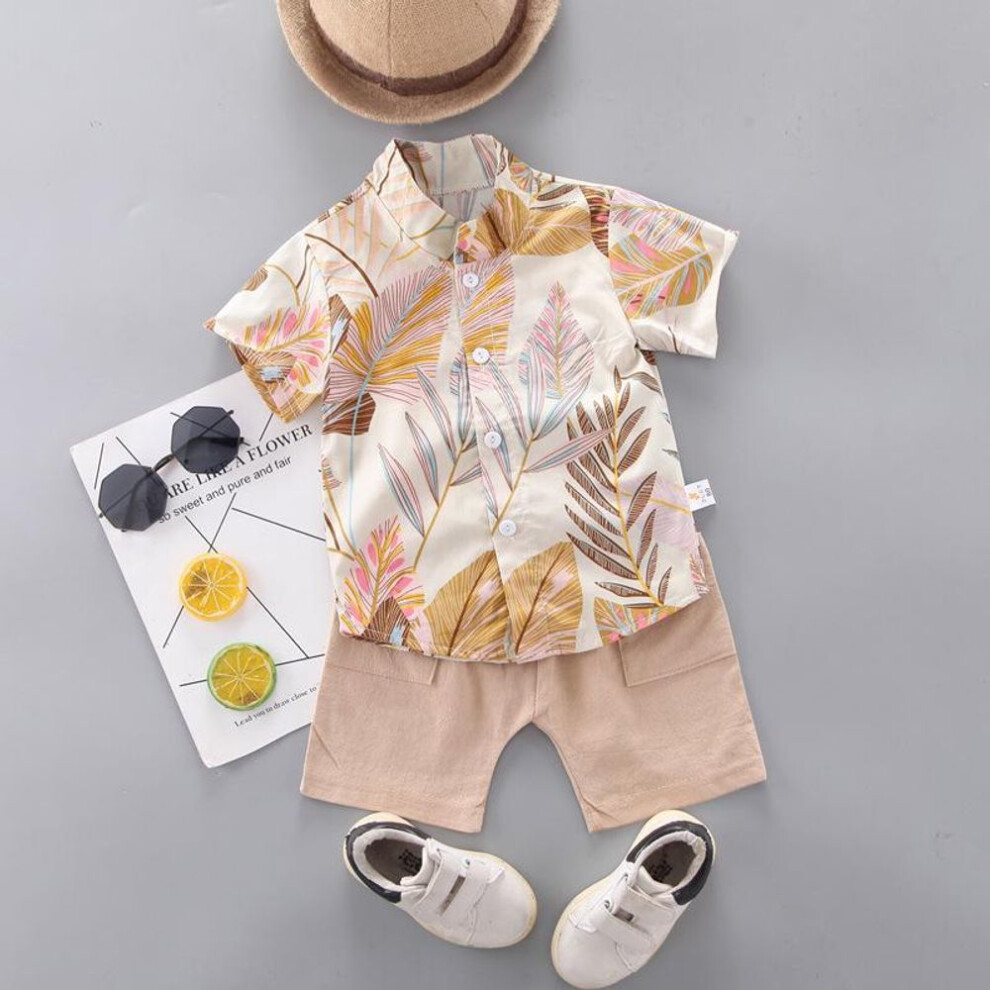(yellow, 100cm) Southeast Asian Style Summer Boys' Short-sleeved Suit (ages 0-4)