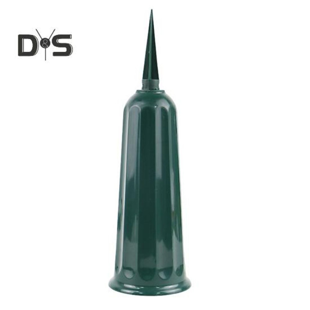 (green) Flower Holder with Spike Memorial Day Cemetery Flower Vase Reusable Bouquet Holder Insert for Graveside Headstone Lawn Decor