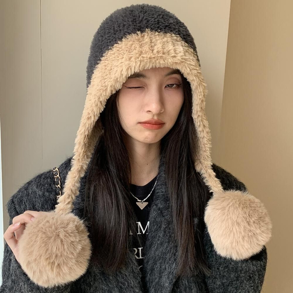 (gray, One Size) Women's Knitted Wool Hats: Warm Autumn & Winter Ear Protection