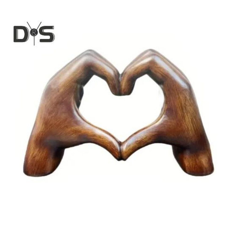 Love Heart Hand Figurine Heart-shaped Gesture Resin Sculpture Statue Sculpture Home Office Desktop Decoration Ornament Christmas Gift