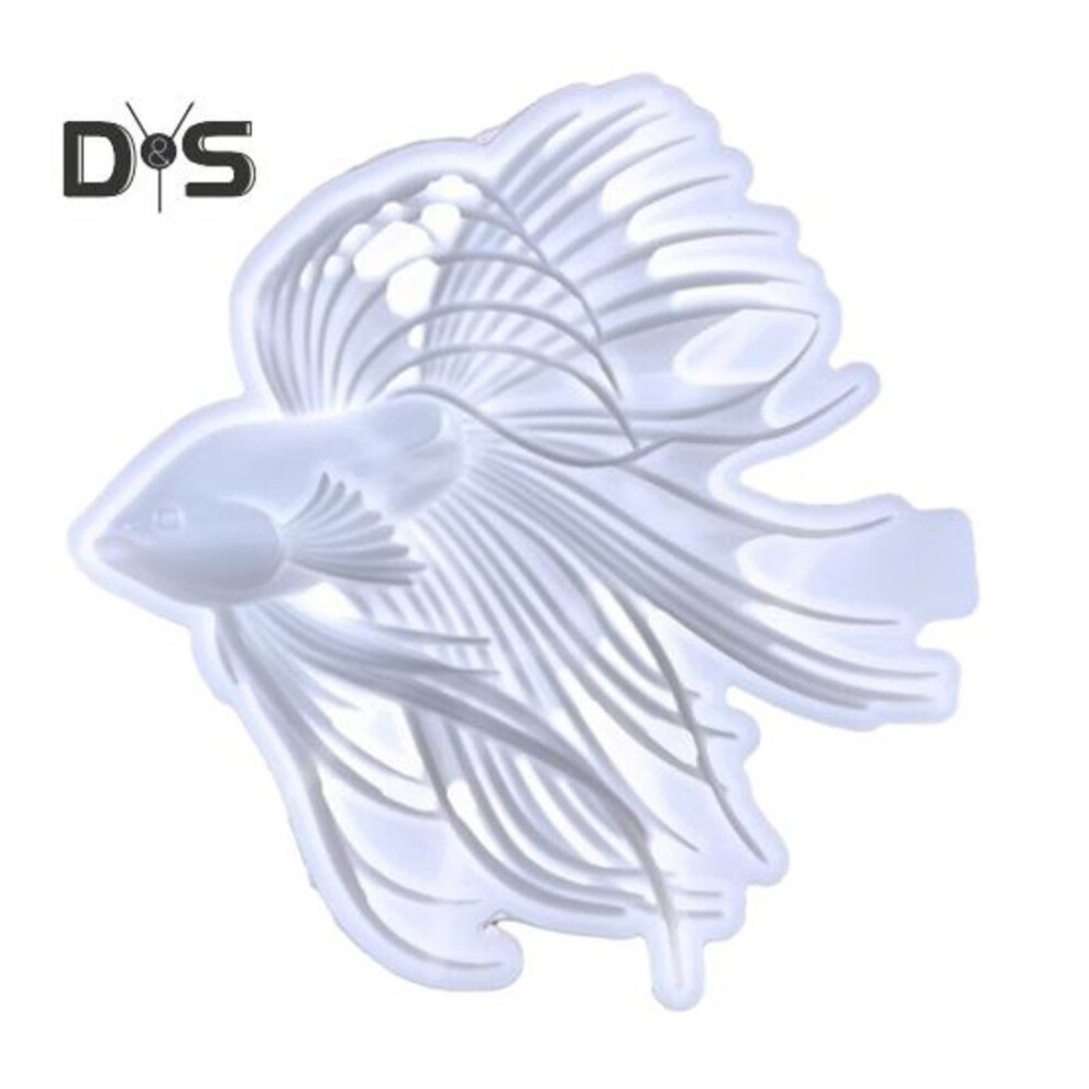 (white) Betta Fish Silicone Mold Handmade 3D Fish Epoxy Resin Casting Mold Fighting Fish Figurine Decoration Making Mold DIY Craft Lovers Gift