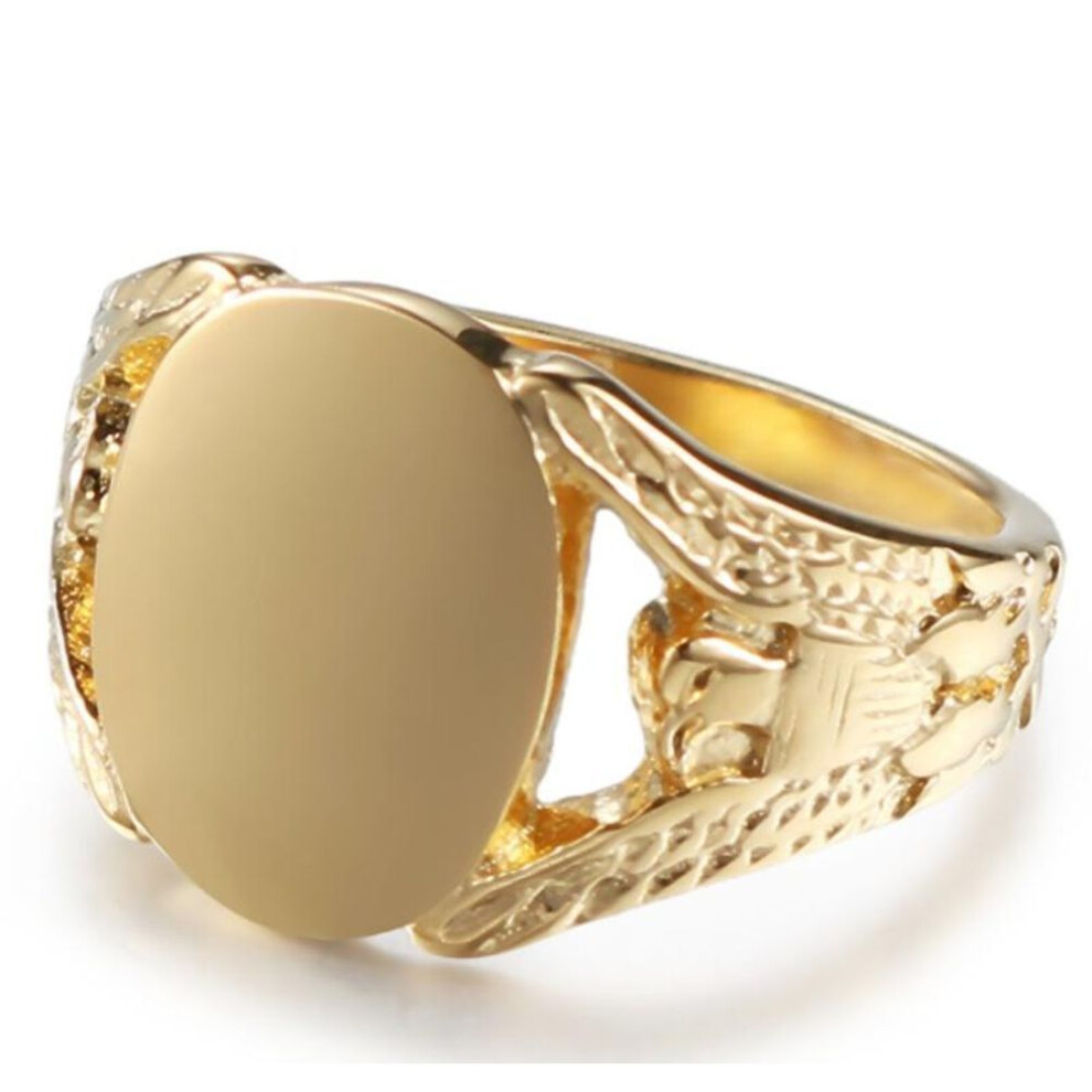(gold, 13) Fashion Creative Eagle Ring Personality Retro Smooth Men's Ring
