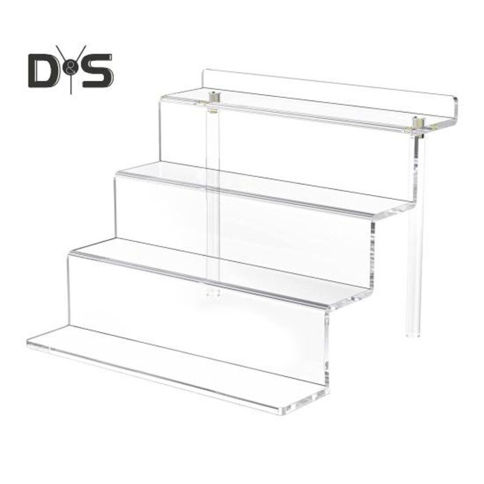 (as the picture, 12Inch) Acrylic Perfume Display Stand With 4 Tiers Exhibition Display Stand Sunglasses Nail Polish Transparent Organizer