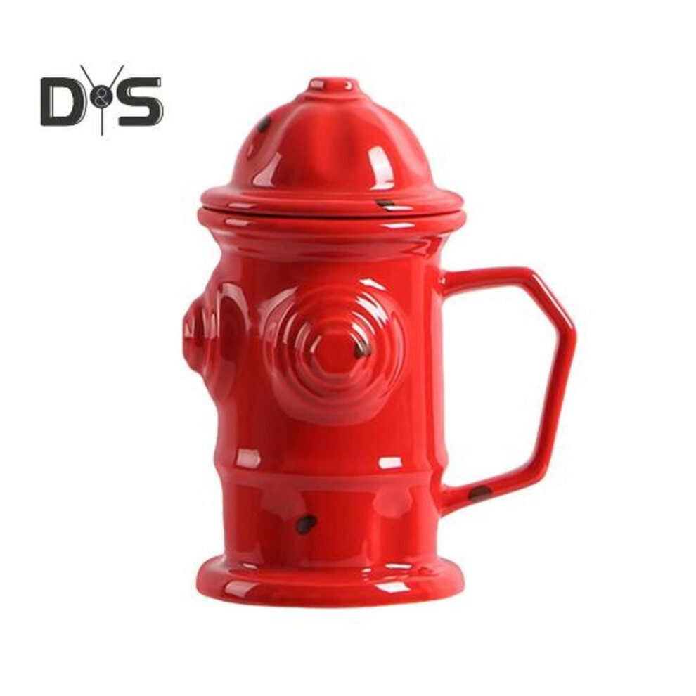 (red) Ceramic Coffee Mug 400ml Large Capacity Tea Cup With C-shaped Handle Novel Design Colorful Drinking Vessel