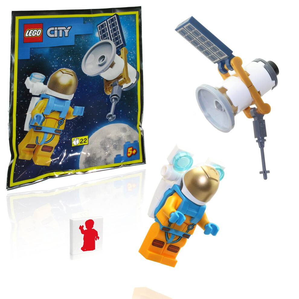 Lego City Minifigure Space Port - Astronaut (With Jetpack And Satellit