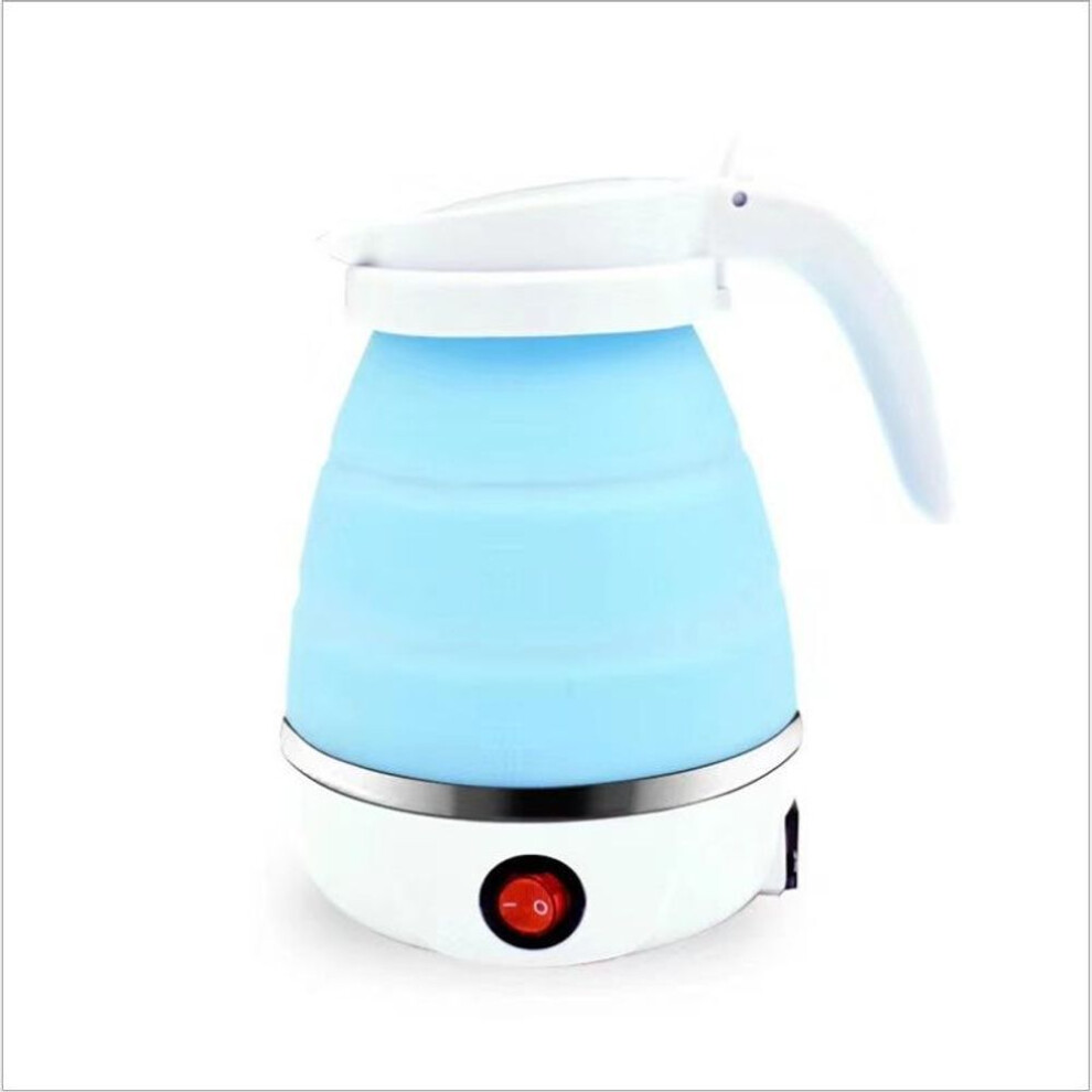 (blue) Mini Folding Kettle Silicone Electric Kettle Portable Small Outdoor Travel Kettle Retractable Electric Kettle