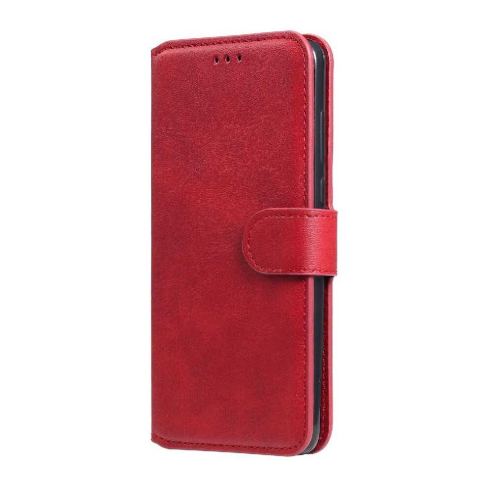 (Red) Flip Case For Oppo Find X5 Lite Card Slots Flip Cover Precise Cutouts Magnetic Closure Red 764563515189
