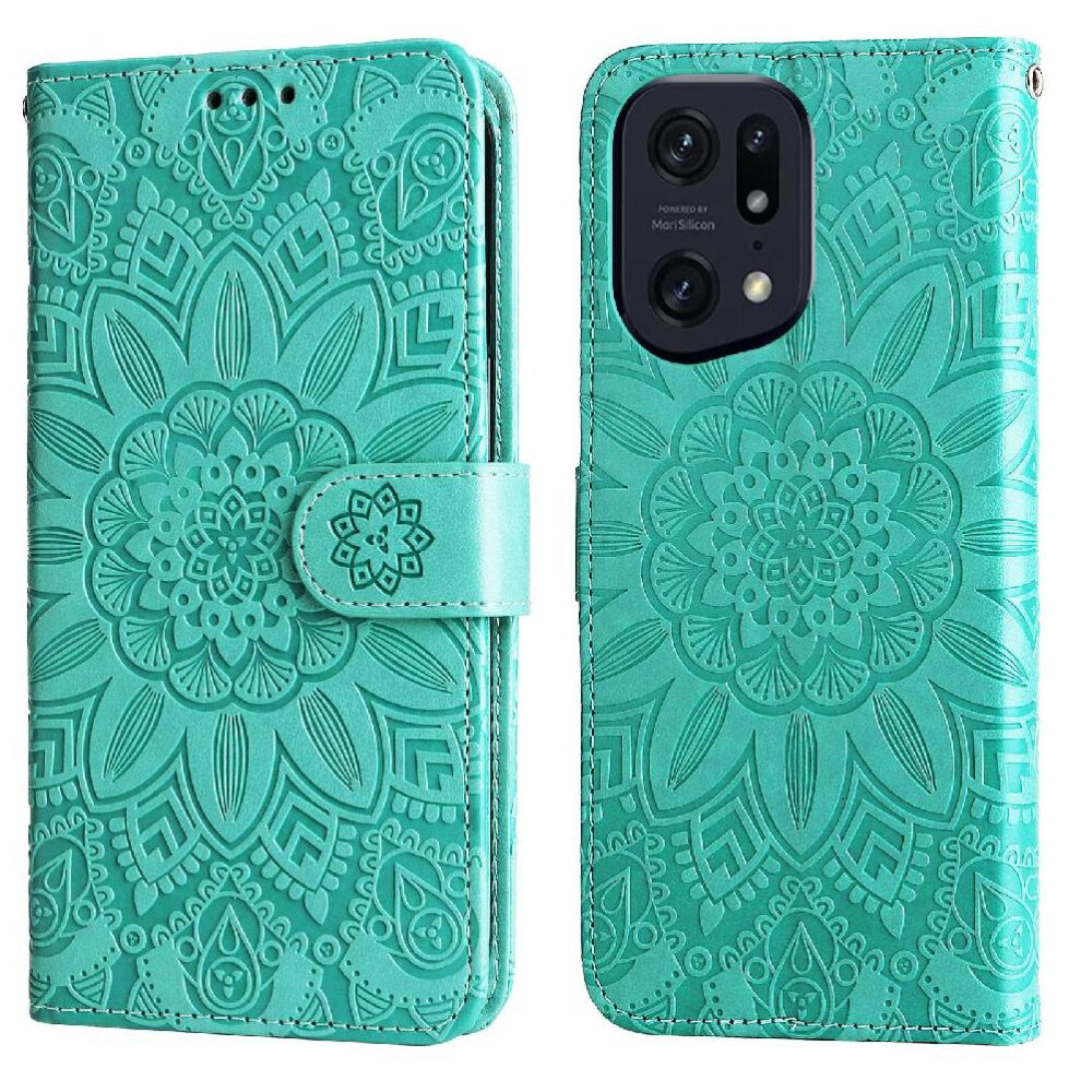 (Green) Case For Oppo Find X5 Protective Cover Flip Card Slots Leather Green 764563515400