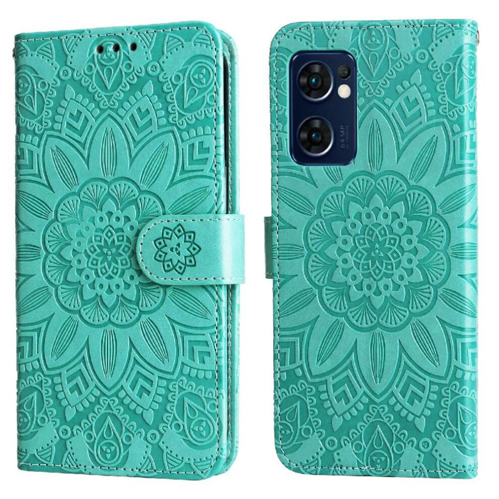 (Green) Case For Oppo Find X5 Lite Leather Flip Card Slots Protective Cover Green 764563515509