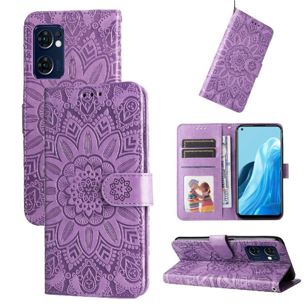 (Purple) Case For Oppo Find X5 Lite Leather Flip Card Slots Protective Cover Purple 764563515493