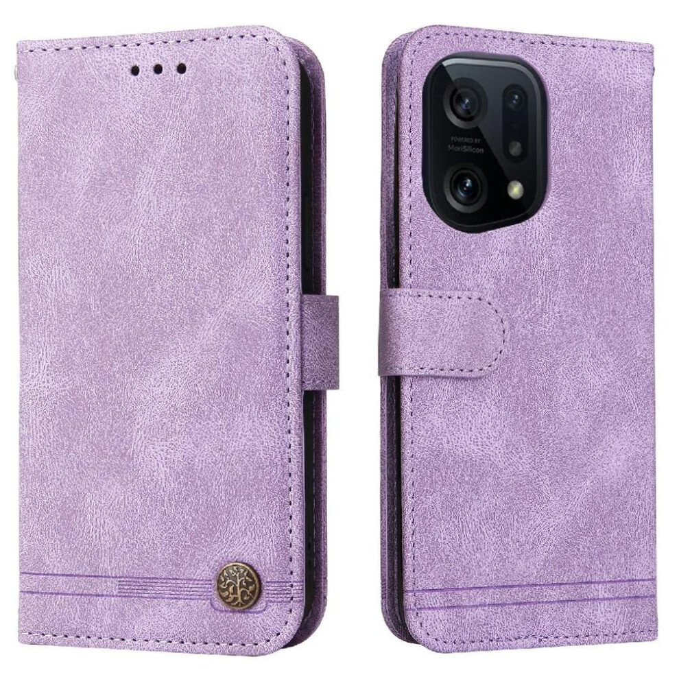 (Purple) Case For Oppo Find X5 Pro Protective Cover Card Slot Holders Leather Purple 764563515530