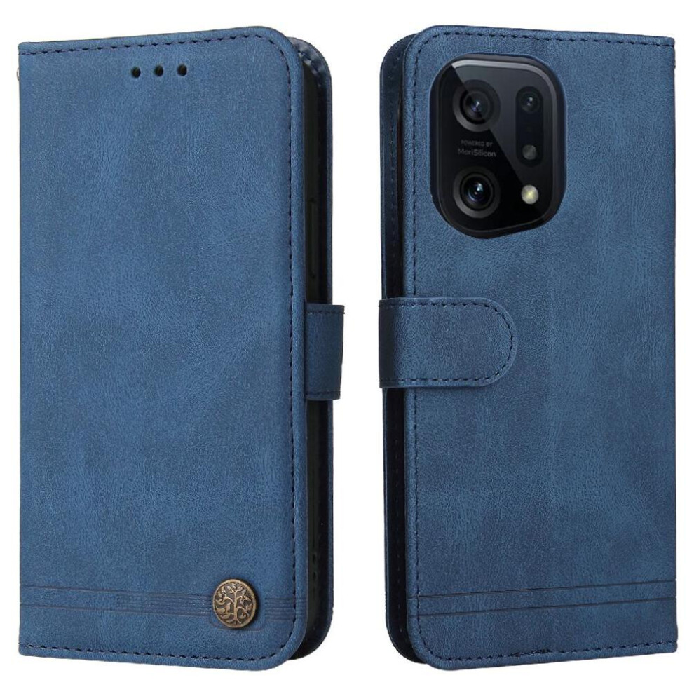 (Blue) Case For Oppo Find X5 Pro Protective Cover Card Slot Holders Leather Blue 764563515561