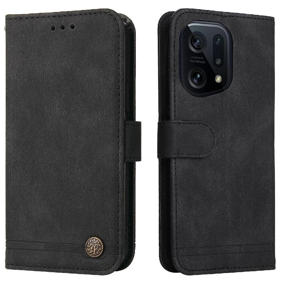 (Black) Case For Oppo Find X5 Protective Cover Leather Card Slot Holders Black 764563515608