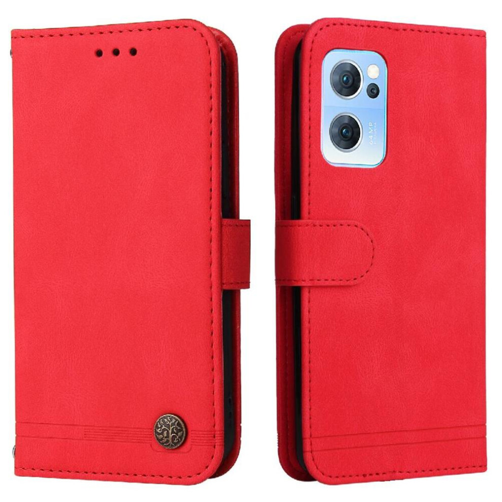 (Red) Case For Oppo Find X5 Lite Card Slot Holders Protective Cover Leather Red 764563515622