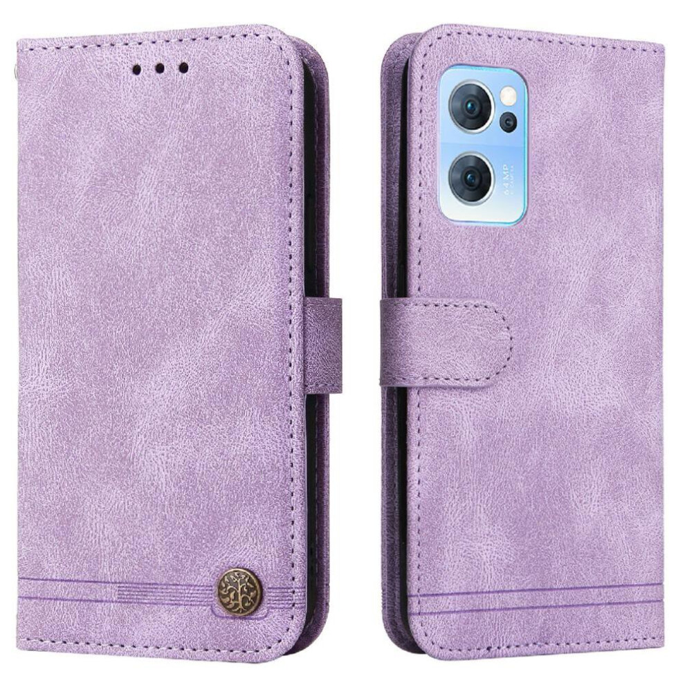 (Purple) Case For Oppo Find X5 Lite Card Slot Holders Protective Cover Leather Purple 764563515639