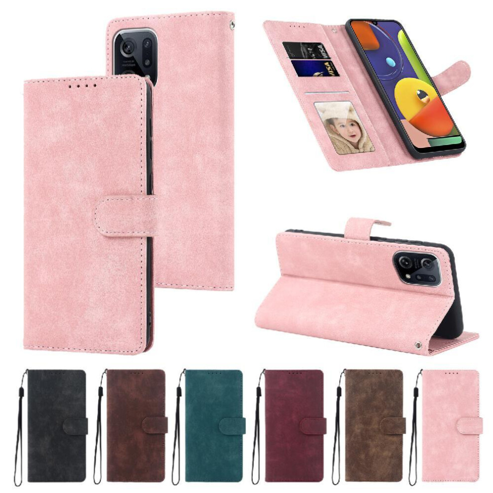 (Pink) Flip Case For Oppo Find X5 Pro Wallet Flip Shockproof Premium Pink 764563516605