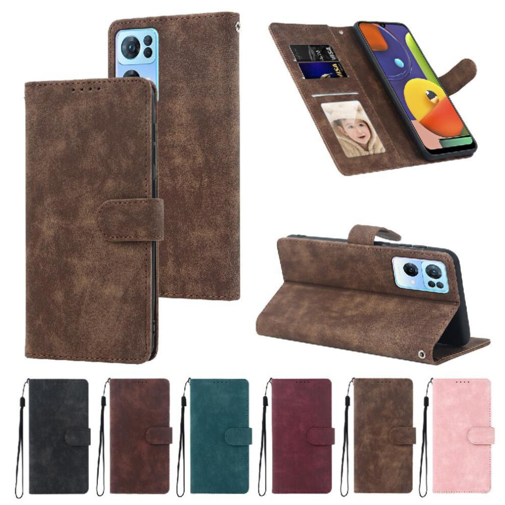 (Brown) Flip Case For Oppo Find X5 Lite Flip Wallet Shockproof Premium Brown 764563516704