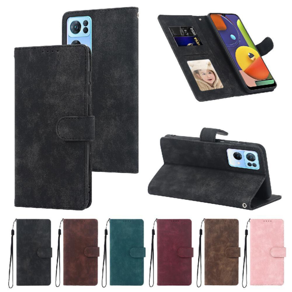 (Black) Flip Case For Oppo Find X5 Lite Flip Wallet Shockproof Premium Black 764563516650