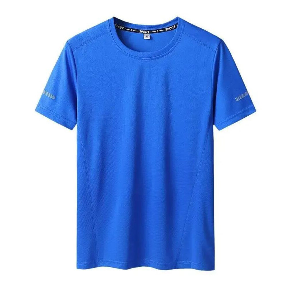 (blue, 9XL) Summer Men's T-shirt Big Size Quick Drying T-shirt for Men Round Neck Plus Size Short Sleeve Oversized T Shirt
