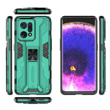 (Green) Case for Oppo Find X5 Kickstand Strong Magnetic Attraction Anti-scratch Protective Cover Shockproof