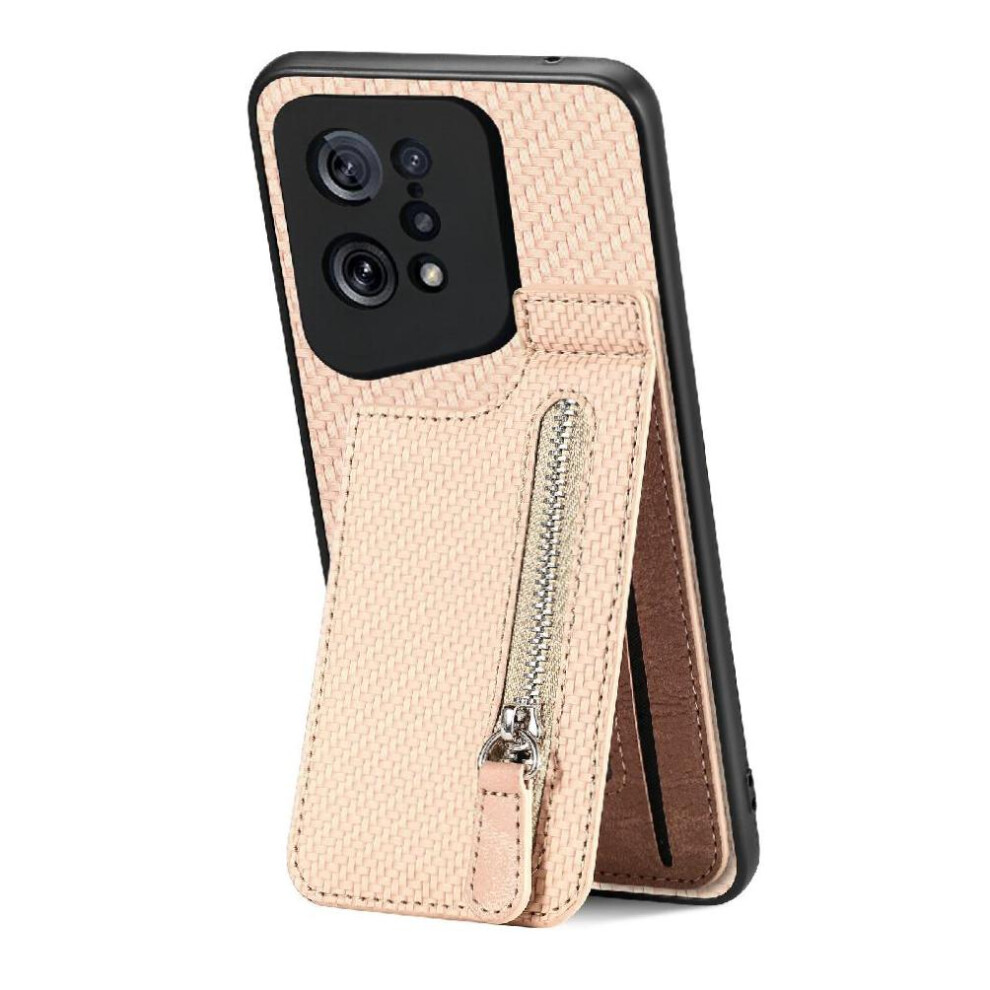 (Creamy ) Case For Oppo Find X5 Stand Crad Slot Wallet Magnetic Car Mount Zipper White 764563518326