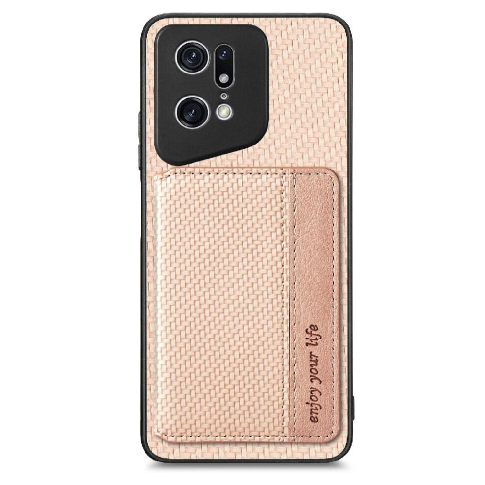(Khaki ) Case For Oppo Find X5 Pro Stand Function Complete Camera Safety Rfid Blocking Magnetic Card Holder 764563518364
