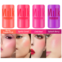 (SPRITZ CORAL) FORMBO Milk Makeup 4-color Jelly Blush Stick, Facial & Lip Dual-use Lipstick