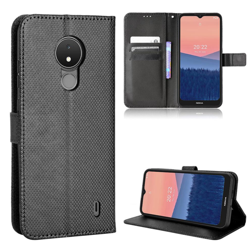 (Black) Case For Nokia C21 Cover Magnetic Wallet Kickstand Card Holder Black 764563520022