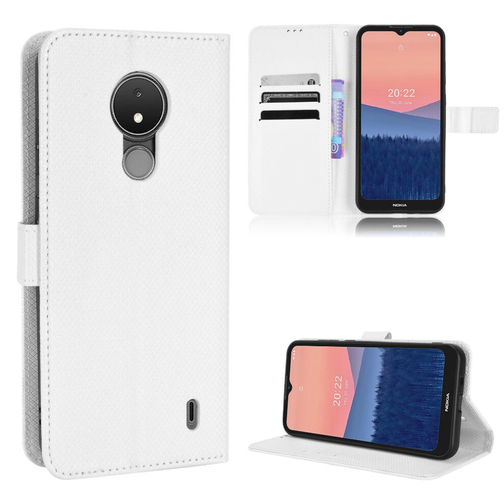 (White) Case For Nokia C21 Cover Magnetic Wallet Kickstand Card Holder White 764563520008
