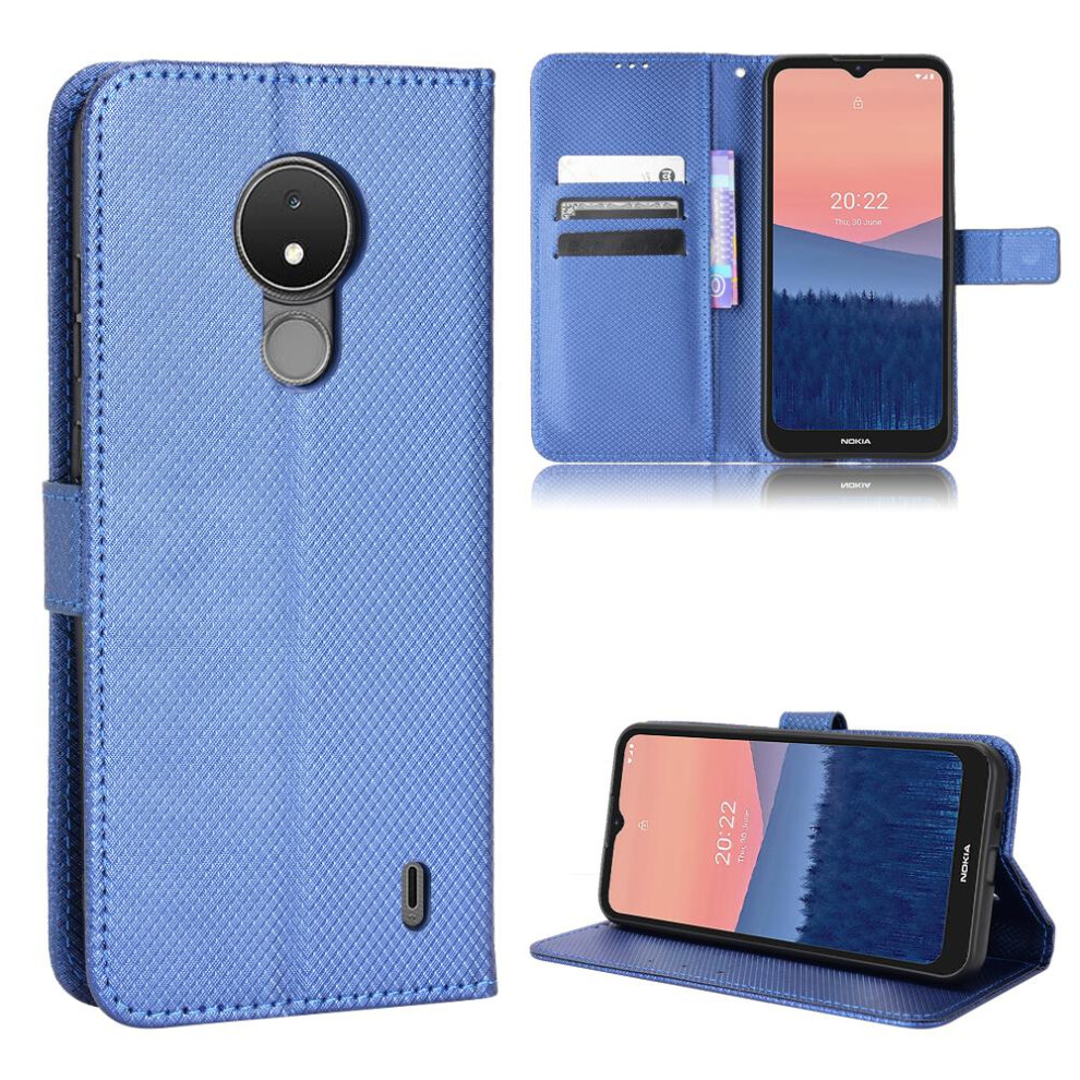 (Blue) Case For Nokia C21 Cover Magnetic Wallet Kickstand Card Holder Blue 764563519996